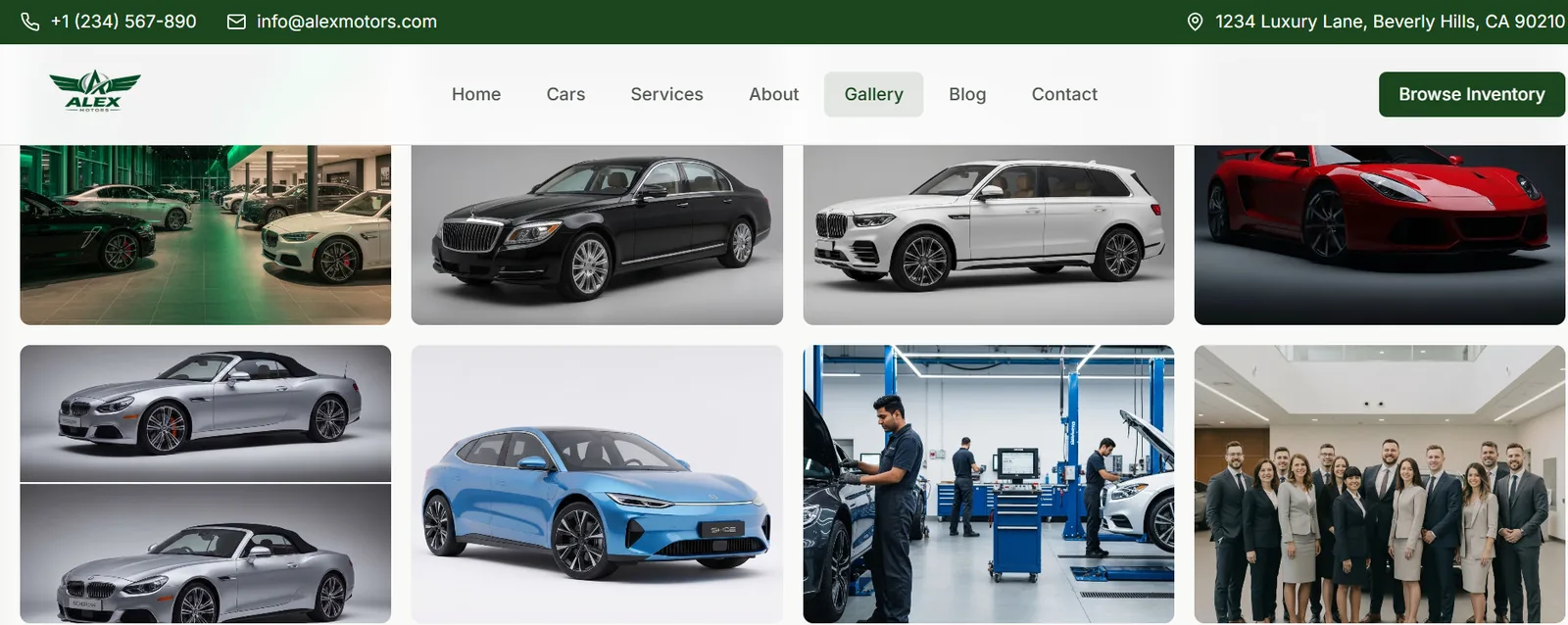 Car Dealership Gallery Website